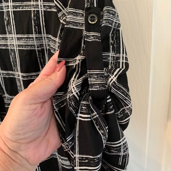 Style & Co Button Down Peplum Shirt sz PM - Picture 2 of 3